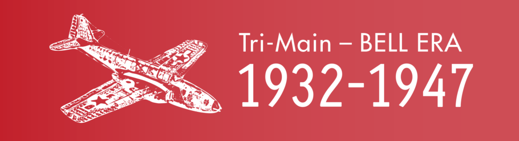 Graphic banner displaying historic timeline of the Tri-Main Center