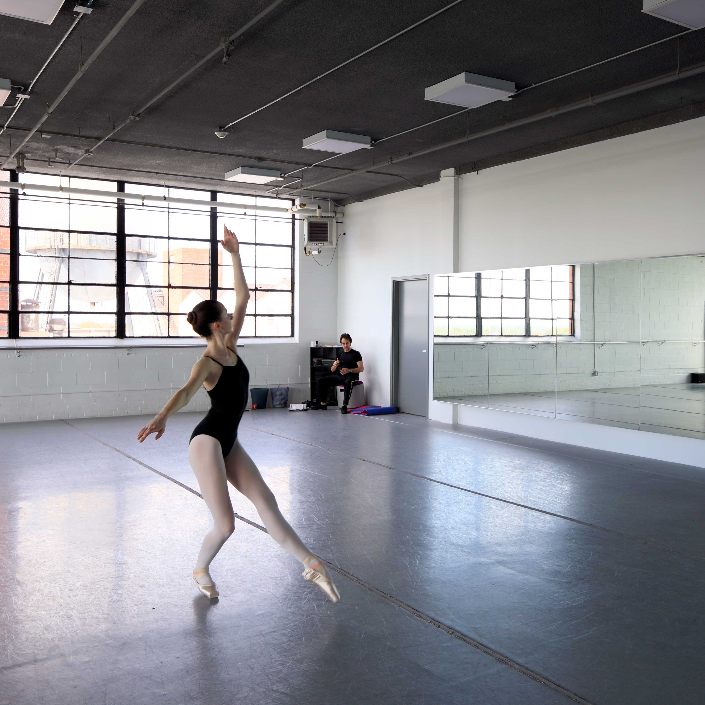 dancer in a rental ballet studio space